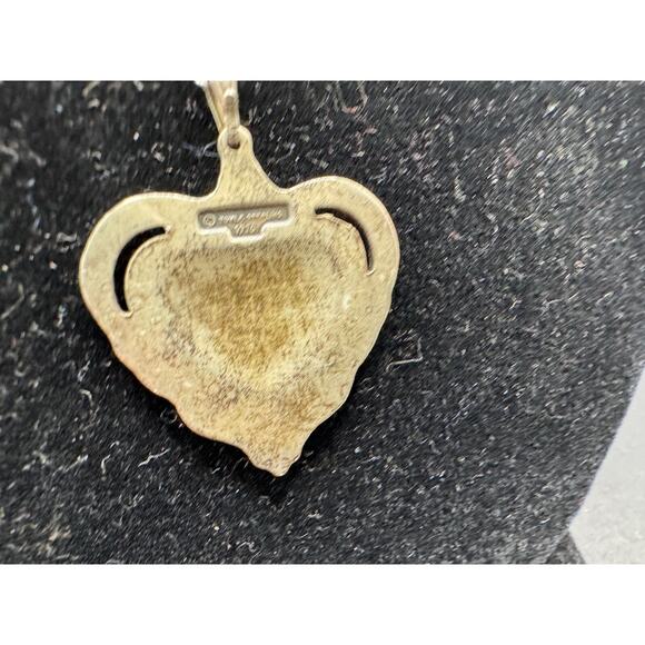 1976 Towle 925 Sterling Silver Heart Pendant Charm w/ Spiedel Chain Necklace 18" - Picture 4 of 8